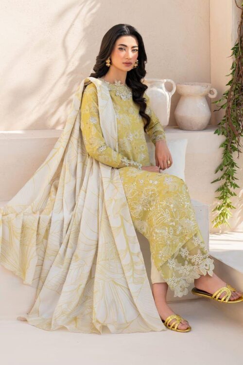 lawn embroidered chiffon suit