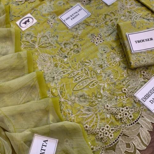 lawn embroidered chiffon suit