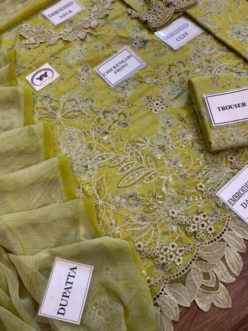 lawn embroidered chiffon suit