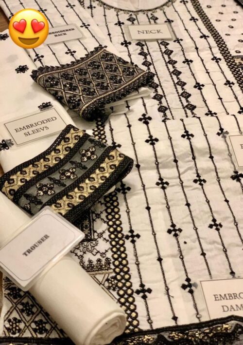 Premium Embroidered Lawn Suit – Qalamqar Collection