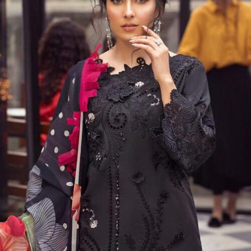 premium chikankari lawn suit front embroidery