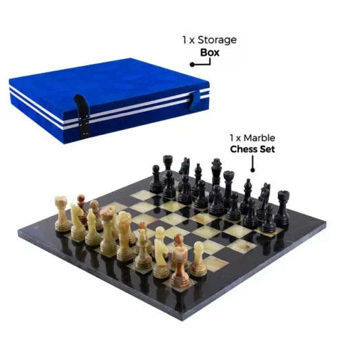 Luxury Marble Chess Set – Handcrafted in Pakistan | Hamali.store - Image 3